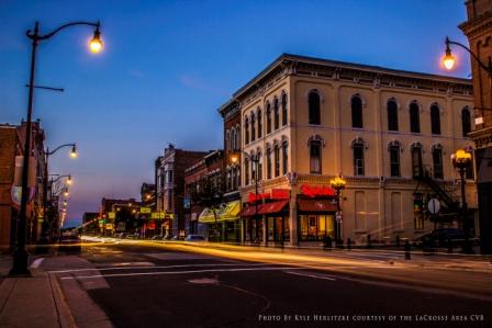 Downtown La Crosse on the WI Great River Road